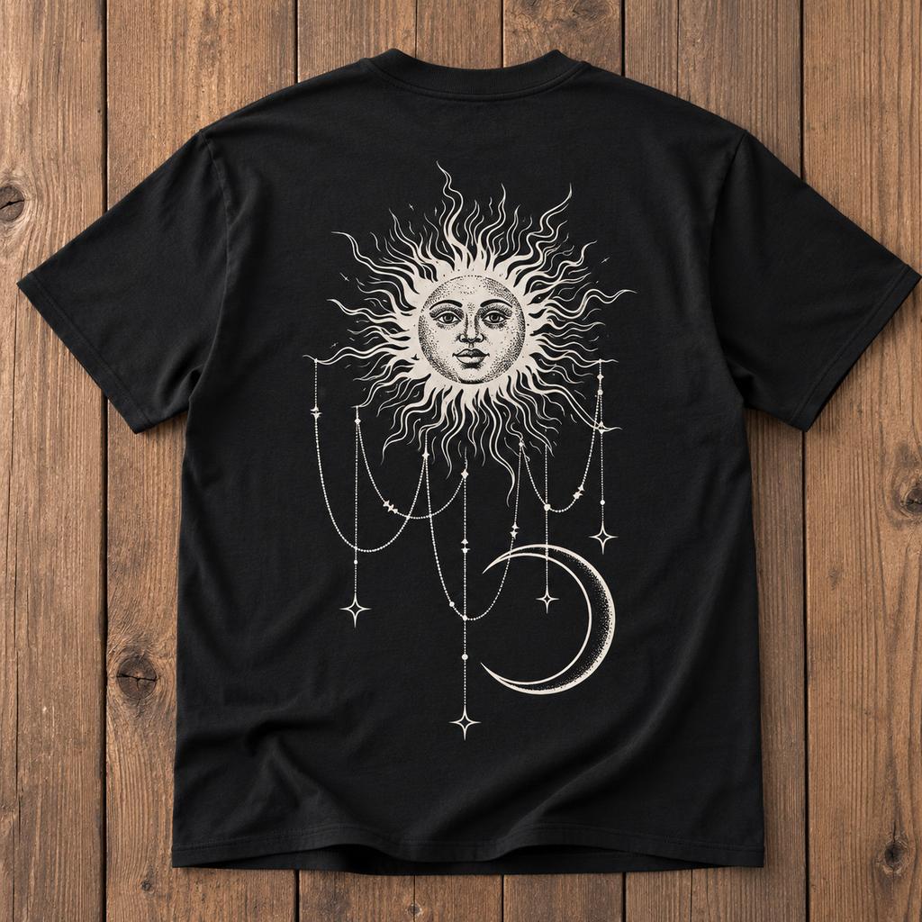 Celestial Sun Moon Boho Shirt Mystical Nature Graphic Tee