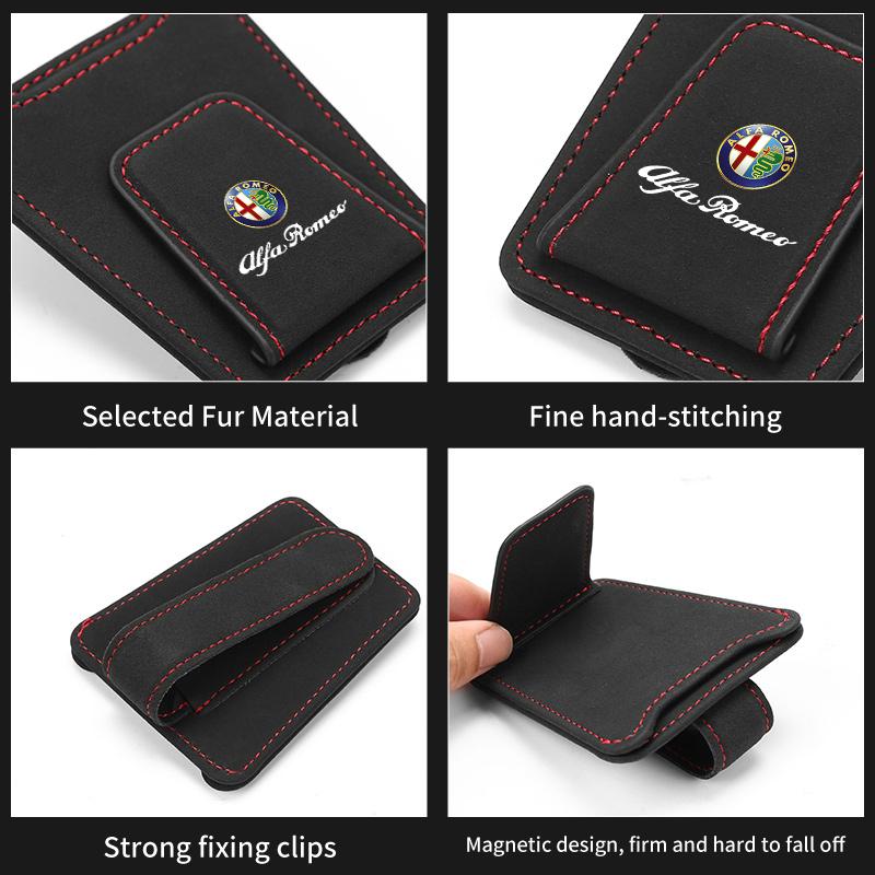 Car Glasses Sun Visor Card Clip Storage Holder Eyeglasses Hanger For Alfa Romeo 159 Giulietta Giulia 147 Mito 156 159 166 GT HU6