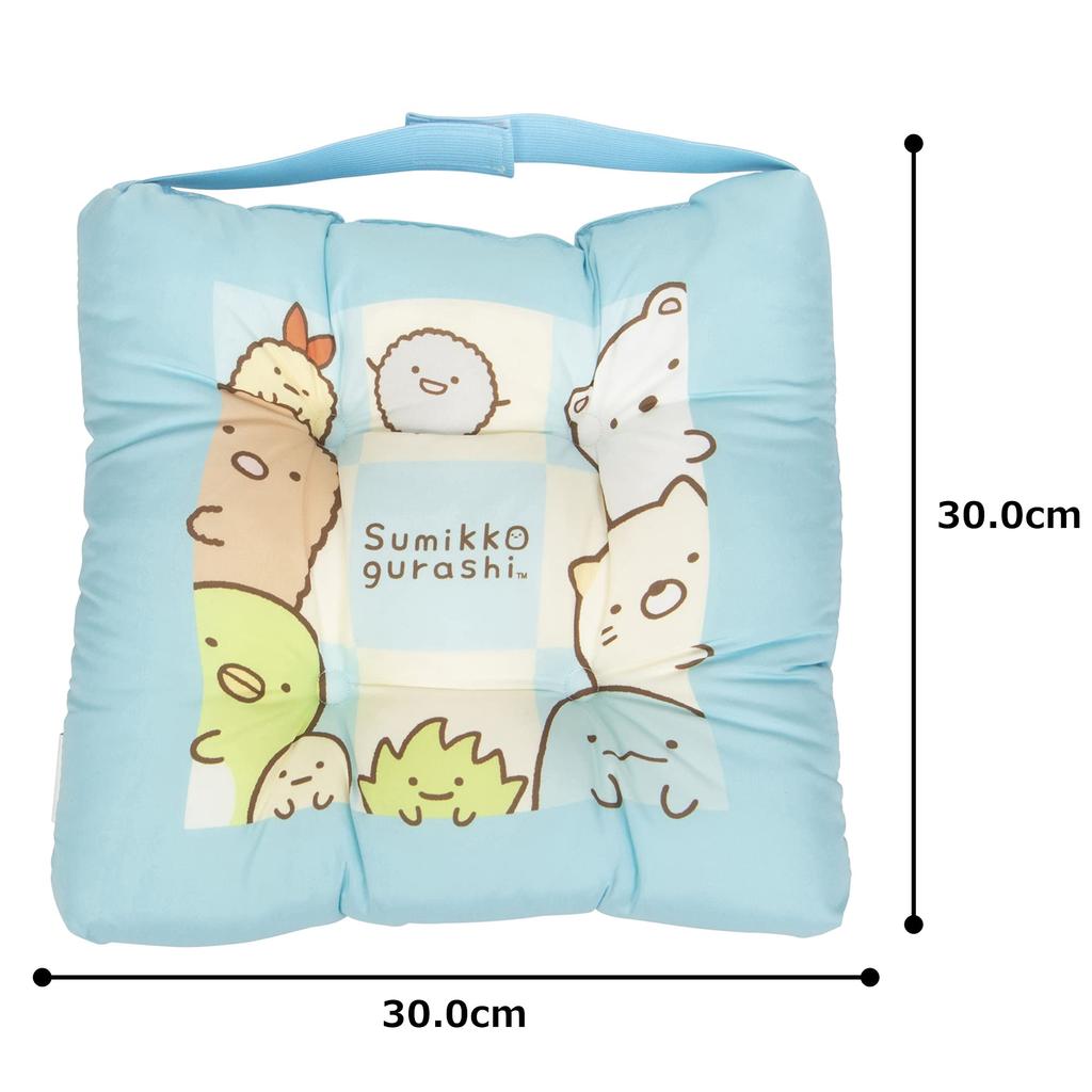 MORIPiLO Morishita Sumikko Gurashi Zabuton Подушка для стула 30x30 см для детей, школы, детского сада, девочек, товары с персонажами, синяя 4620354