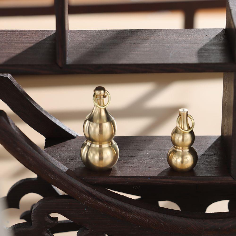 Keychains Necklace Decor Jewelry Pendant Hollow Gourd Keychain Hanging Brass Gourd