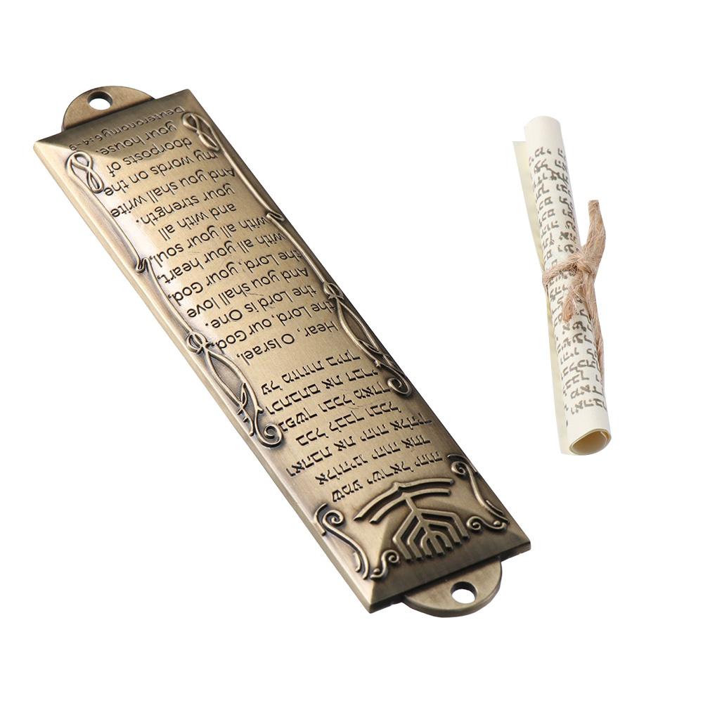2 шт., бронзовая обложка для мезузы высотой 5,3 дюйма, двусторонняя лента, модный чехол для дома из Еврейских Писаний