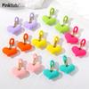 New Macaron Love Square Acrylic Drop Earrings Light Luxury Multicolor Geometric Earring for Women Jewelry PD1856