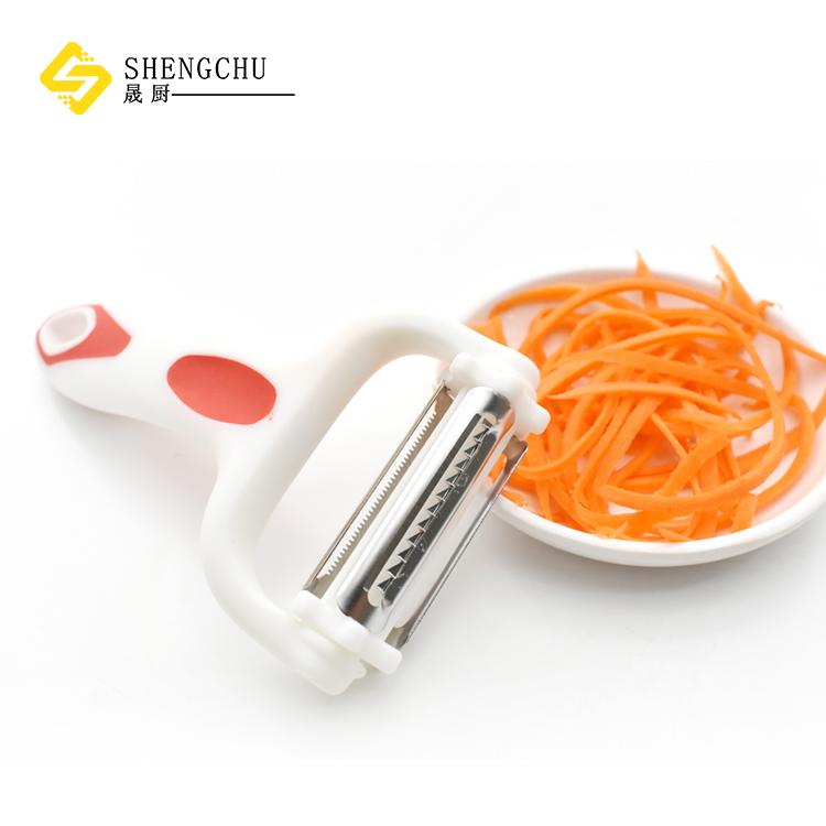 1-Piece 360-Degree Rotating Blade Eco-Friendly Stainless Steel Manual Potato Vegetable Peeler Plastic Handle Easy