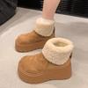 Womens Chunky Platform Winter Boots Thick Sole Warm Cotton Padded Short Boot Casual Round Toe Low Cut