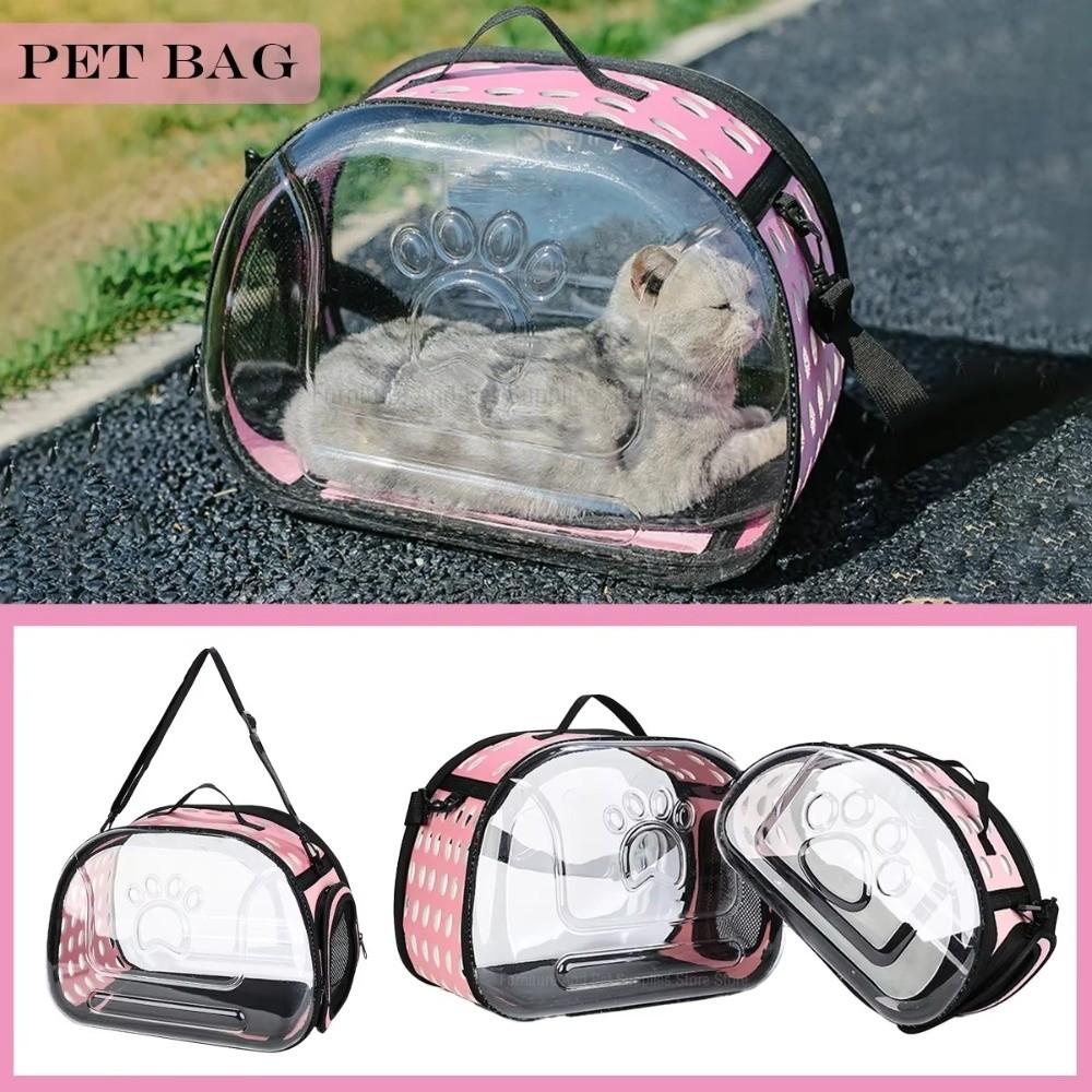 Foldable Cat Carrier Transparent Pet Carrier Portable Transparent Bag Kitten Capsule