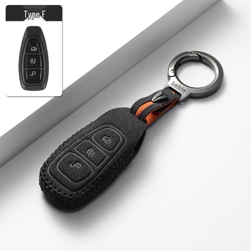 Two-Tone Suede Key Shell for Ford Mondeo, Edge, Explorer, and Focus