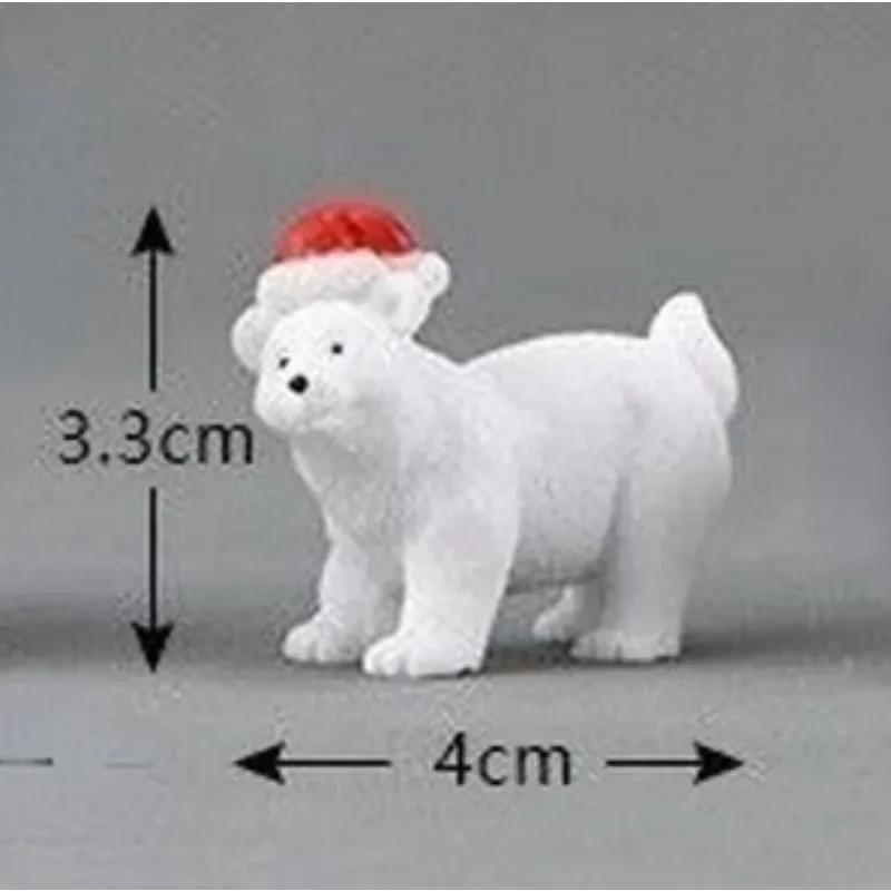 3/1pcs Miniature Christmas Polar Bear Figurines Garden Micro Snow Landscape DIY Accessories Home Decoration Desk Decoration