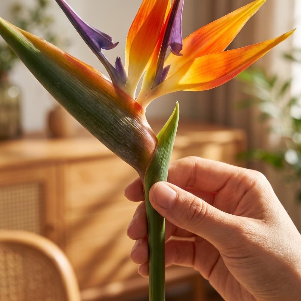 2 Pcs 23.62in False Paradise Flower Plant Red Artificial Paradise Flower Plants Living Room