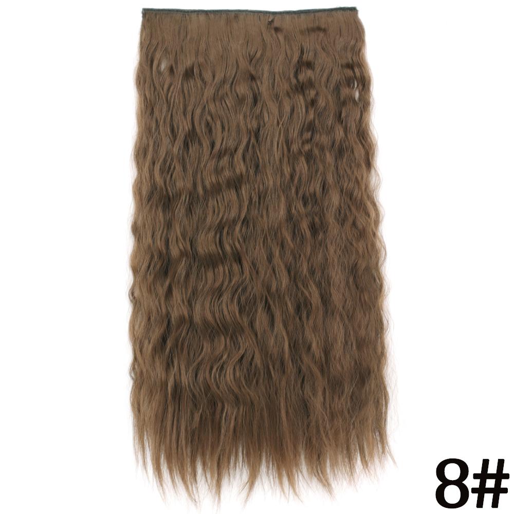 MERISIHAIR Длинные волнистые синтетические волокна 22 дюйма 5 зажимов для наращивания волос Волнистые прямые волосы Черный Коричневый Блондинка Повседневная одежда