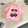 Children's Casual Short-sleeved T-shirt - Summer Girl's Cute Cherry T-shirt
