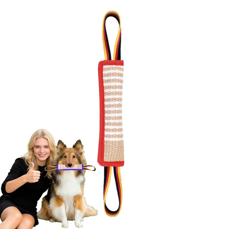 Multi Color Jute Dog Tug Toy Bite Pillow Bite Stick Tear Resistant Chew Training for Large Medium All Breed Interactive Tug