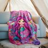 1PC Custom Name Mermaid Heart Fantasy Art outdooor Flannel blankets Patterns Throw Blanket All-Season Soft Gift for Couch, Bed, Camping gifts