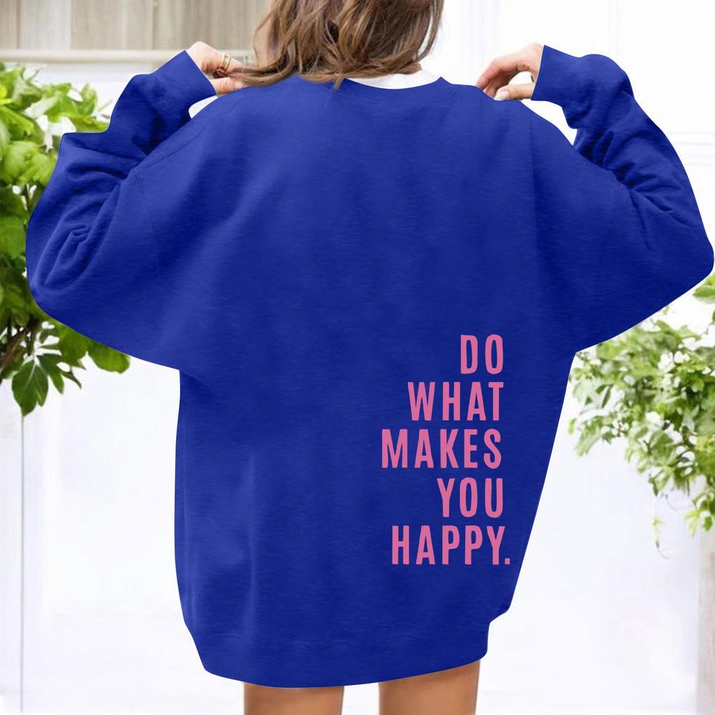 Унисекс Длинные рукава Повседневный однотонный круглый вырез Толстовка Топ