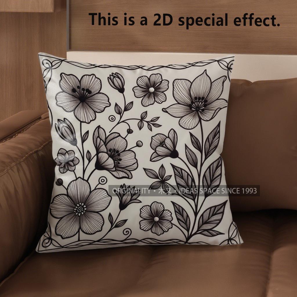 Двусторонние наволочки с цветочным узором и 3D-эффектом, чехол для подушки, подходит для дивана, спальни, автомобиля