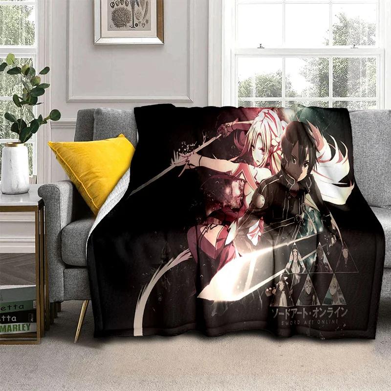 Одеяло с героями мультфильмов «Sword Art Online SAO», мягкое одеяло для дома, спальни, кровати, дивана, пикника, путешествия, офиса, детское одеяло