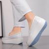 Women Platform Wedges Casual Shoes Loafers Soft Nurse Work Shoes Breathable Comfortable Non-slip White Nursing Shoes