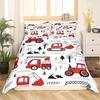 Excavator Tractor Duvet Set Cartoon Truck Bedding Set