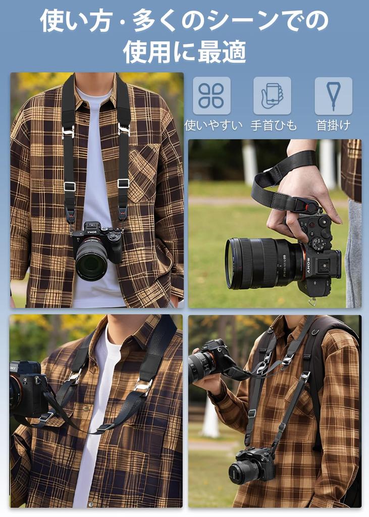 ZXZone Camera 38mm Wide Nylon Camera Wrist Adjustable Multifunctional Anchor Links Wrist Strap for and Digital Cameras Strap, Material, 3-in-1 Strap,