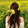 Pastoral style Rapeseed Flower Wreath Headband Beautiful Floral Kids Sweet Resin Flower Hair Accessories