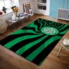 Flannel Rug Celtic FC Crest Green Black Wavy Swirl Pattern Soccer Fan Carpet Bedroom Decor Gift for Men