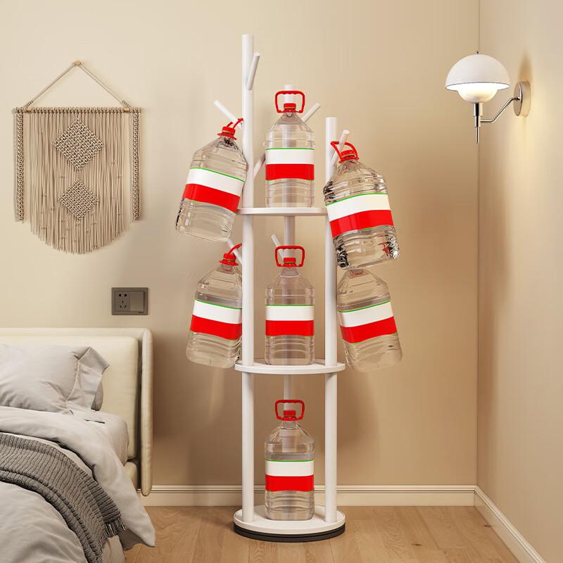 Rotating Solid Wood Coat Rack with Round Base