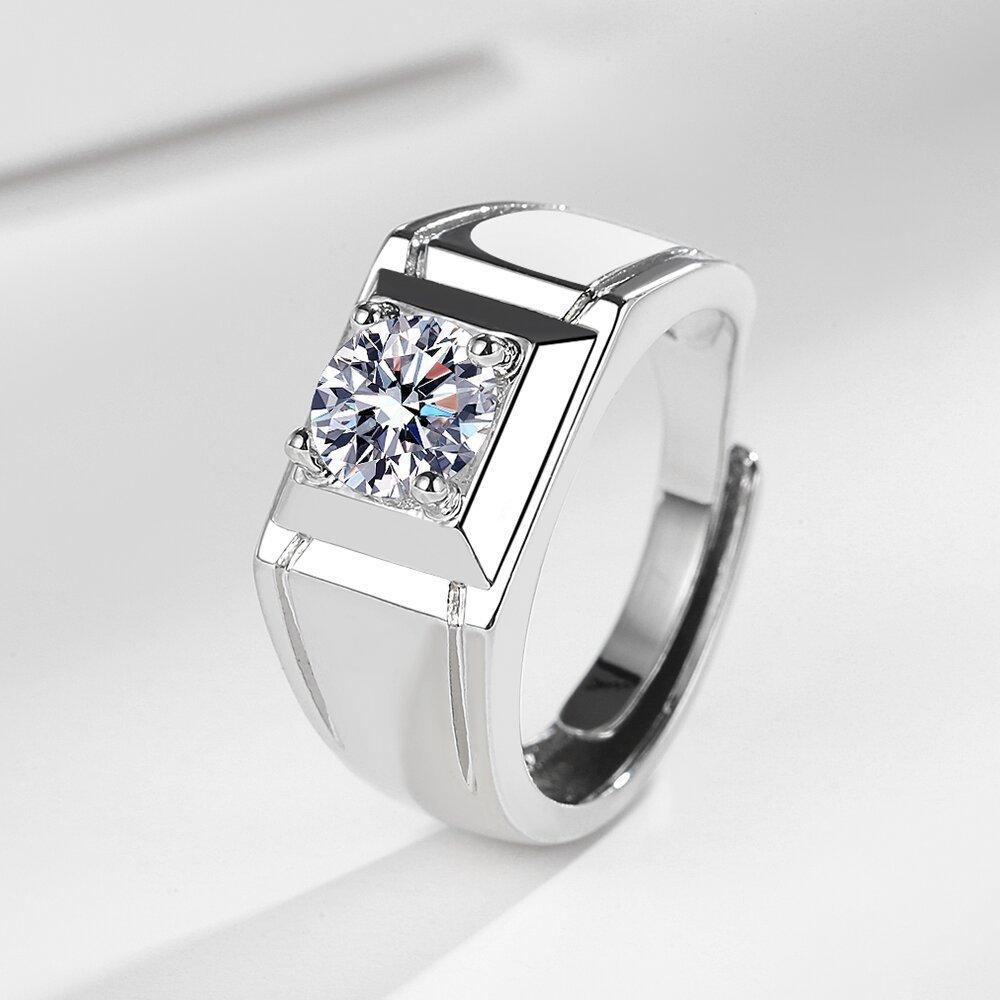 Real Diamond Engagement Ring Male, Eight Hearts And Eight Arrows Zircon Male Ring