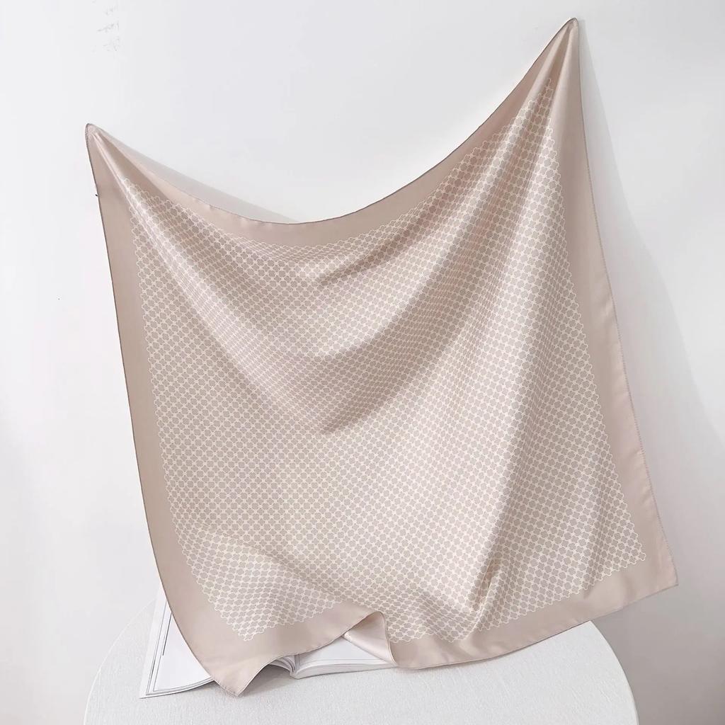 90cm Twill Square Scarf Women Print Shawl Wraps Female Neckerchief Hair Hand Bandana Head Scarves Hijab Echarpe Beach Sunscreen