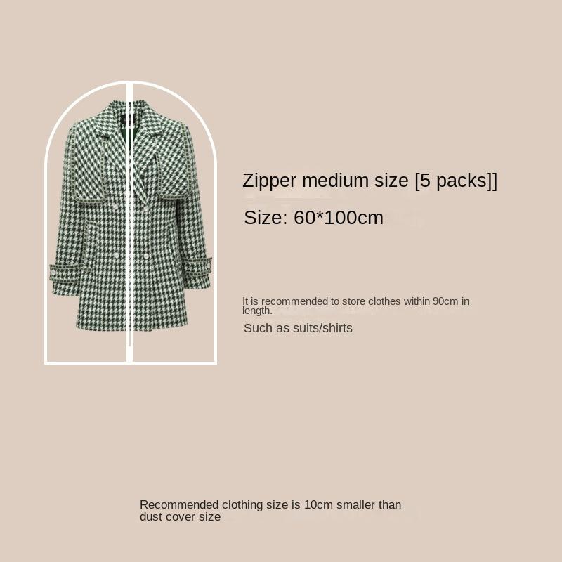 3764 Чехол для одежды, вешалка для одежды, пылезащитный чехол для костюма, длинная куртка, бытовая прозрачная сумка для пальто, 5 шт./лот
