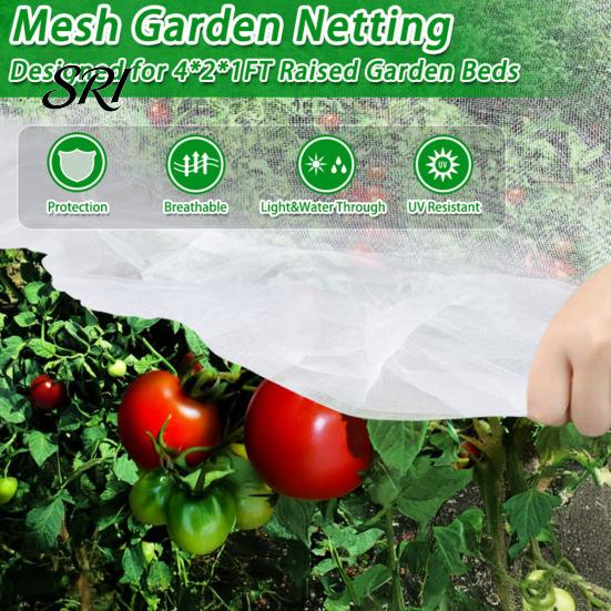 Vegetable Garden Mesh Netting for Raised Beds Breathable Plant Cover with Protection Drawstring Bird Insect Barrier Vegetables Fruits Crops