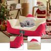 Cat Bed Sofa Pet Couch As Cute Furniture with Christmas Hat And Bows, Scratch-resistant