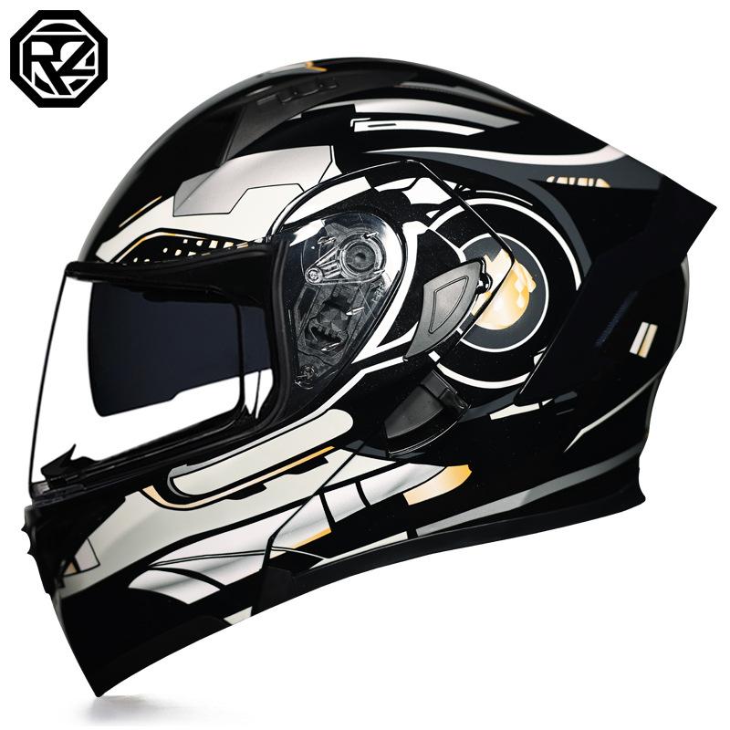 Motorcycle Helmets Men's and Women's Unveiling Helmets Full Helmets Tail Rider Bluetooth Locomotive Men's and Women's Winter Personality Electric