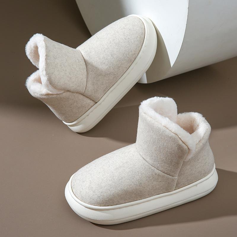 Women's Faux Fur Fleece Lined Indoor Ankle Boots Cozy High-Density Winter Bootie Breathable Warm Shoes with Non Skid Sole for Women