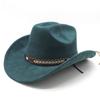 Suede Jazz Top Hat Women'S Brim Suede One-Word Top Men'S Ladies Cowboy Hat Felt Hat