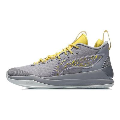 Баскетбольные кроссовки Li Ning Wade Way Phantom Shock Absorbing Anti-Slip износостойкие средней высоты унисекс серо-желтые ABPR015-7
