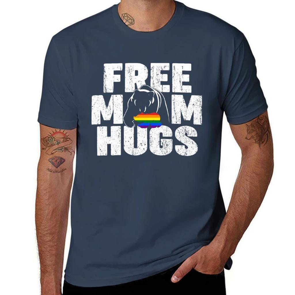 Free Mom Hugs Tshirts Gift For Mom Pride Mom Tshirt Breathable Gym Short Sleeve Tshirt