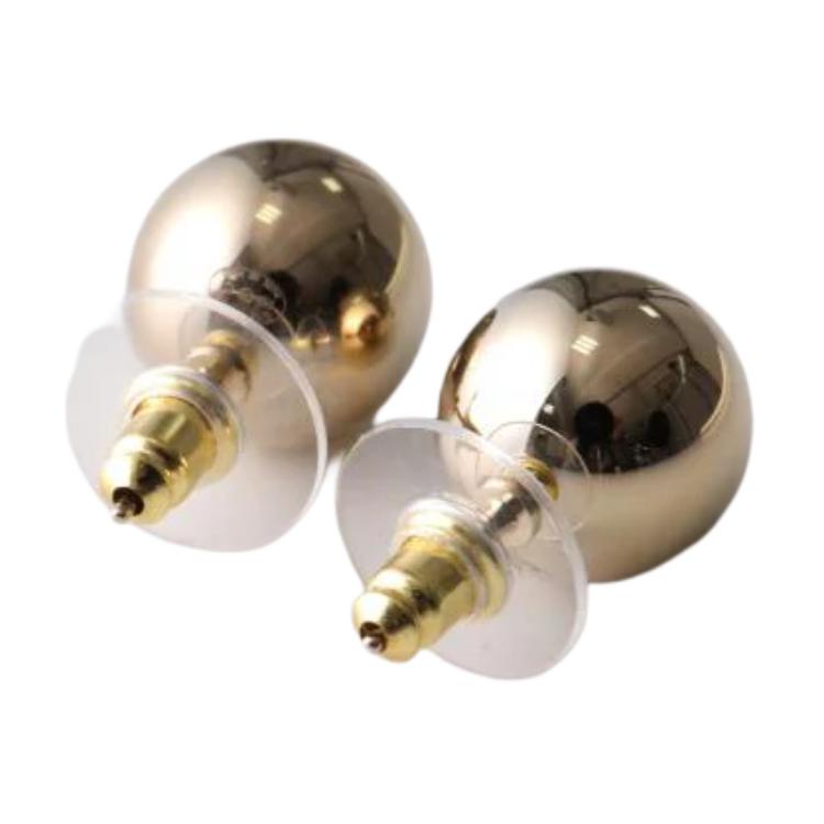 Chanel Double C Logo Decorative Metal Round Ball Earrings Women earrings Gold ABE806B19198NACVD