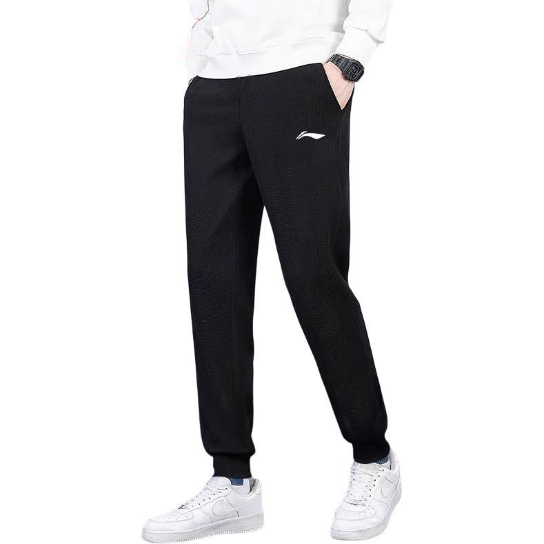 Li-Ning Узор в виде букв Удобный Свободный Простой Пуловер с круглым вырезом Длинный рукав Эластичная талия Длинные брюки Повседневный Спортивный костюм AWDV247-4+AKLSG35-1