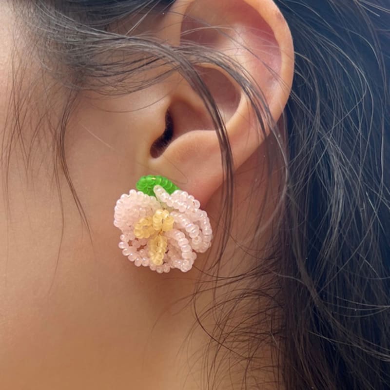 FANTASTIC PLANET leaf flower beads earrings (3colors)