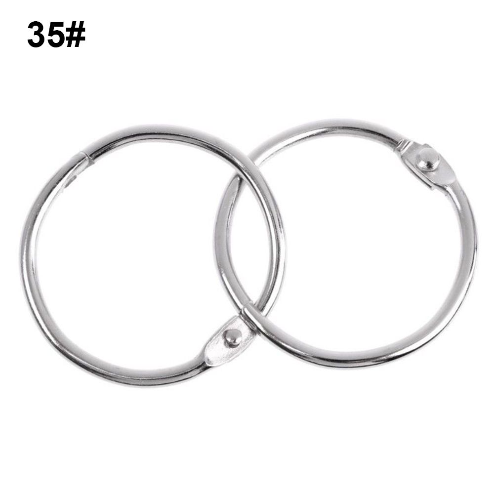10pcs/lot Plated Album Metal Scrapbook Clips Loose Leaf Binder Keychain Circle Hinged Rings