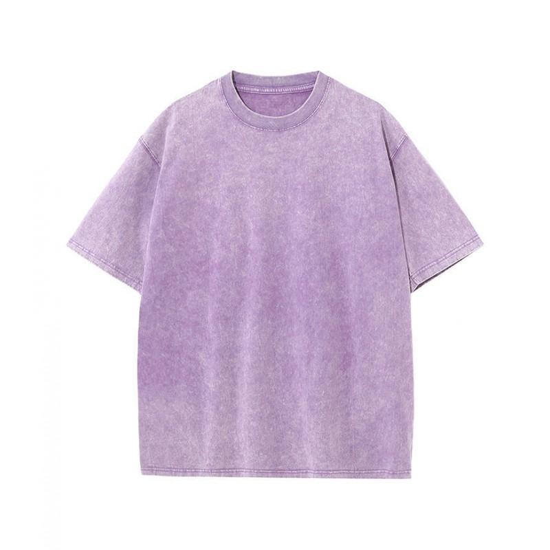 260g Vintage Washed Gradient T-Shirt Mens Oversize Short Sleeve Cotton Tee