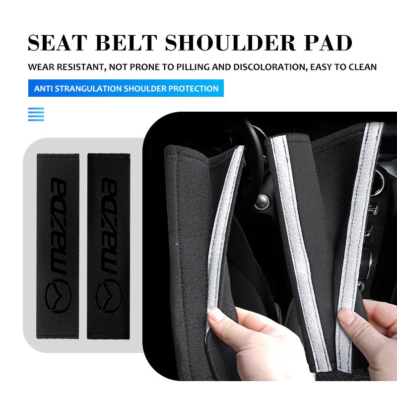 Car Styling Seat Belt Cover Comfortable Seatbelt Shoulder Strap Protector Pads For Mazda 2 3 5 6 Axela Atenza Allegro CX3 CX5 TRTD1