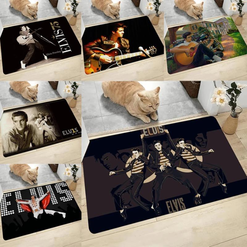 E-Elvis Presley Hallway Carpet Washable Non-Slip Living Room Sofa Chairs Area Mat Kitchen Doormat Area Rug Home Decor