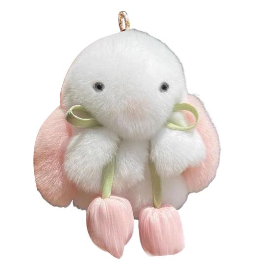 Плюшевый брелок-кролик мини пушистый кролик кольцо для ключей рюкзак школьная сумка подвесное украшение шарм для сумки