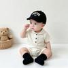 Летний комбинезон Infant с воротничком-куклой - Хлопковый боди с коротким рукавом для мальчиков и девочек, идеально подходит для игр на свежем воздухе