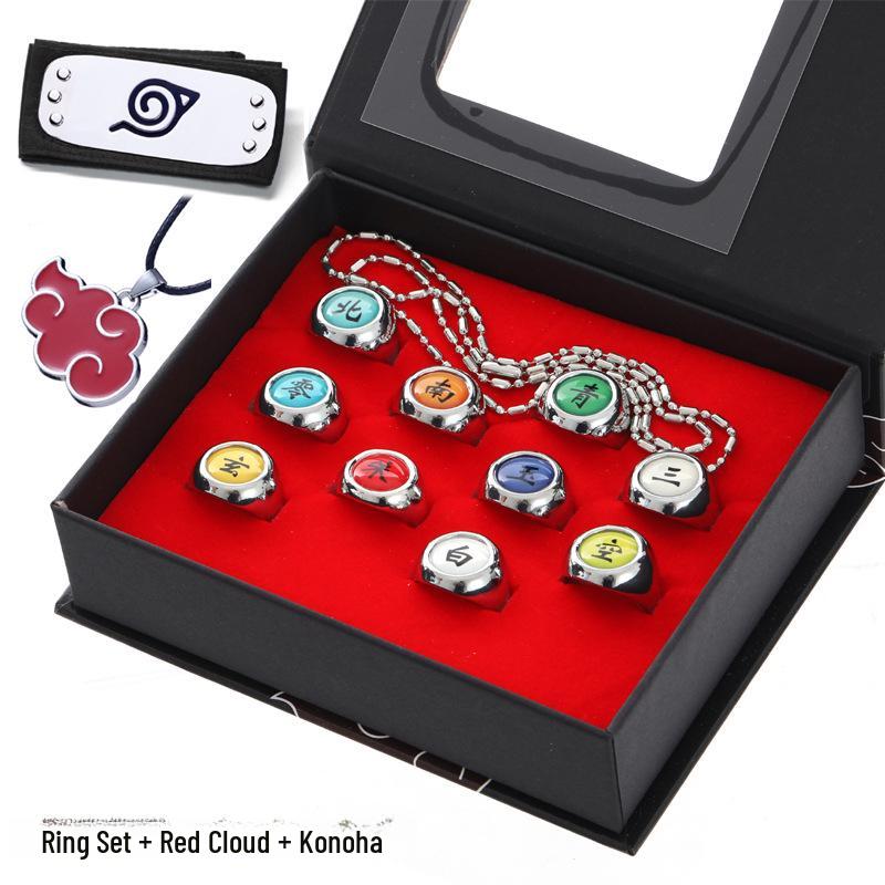 Akatsuki Ninja Ring Set: Itachi, Deidara, Pain, Sasori, Orochimaru Anime Collection