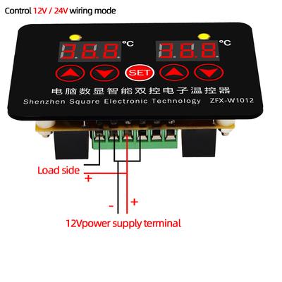 Цифровой термостат ZFX-W1012 Контроллер температуры инкубатора DC12V 24V AC 220V Терморегулятор Два релейных выхода
