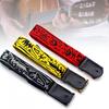 Cotton Embroidery Guitar Strap with Genuine Leather Ends for Acoustic Electric Guitar Bass