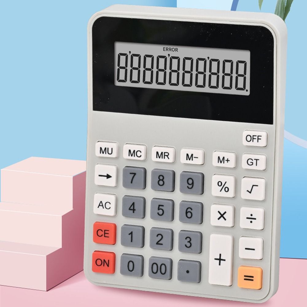 Multifunctional 12 Digits Calculator Large Screen Display Battery Powered Business Calculator Efficient Calculation Portable