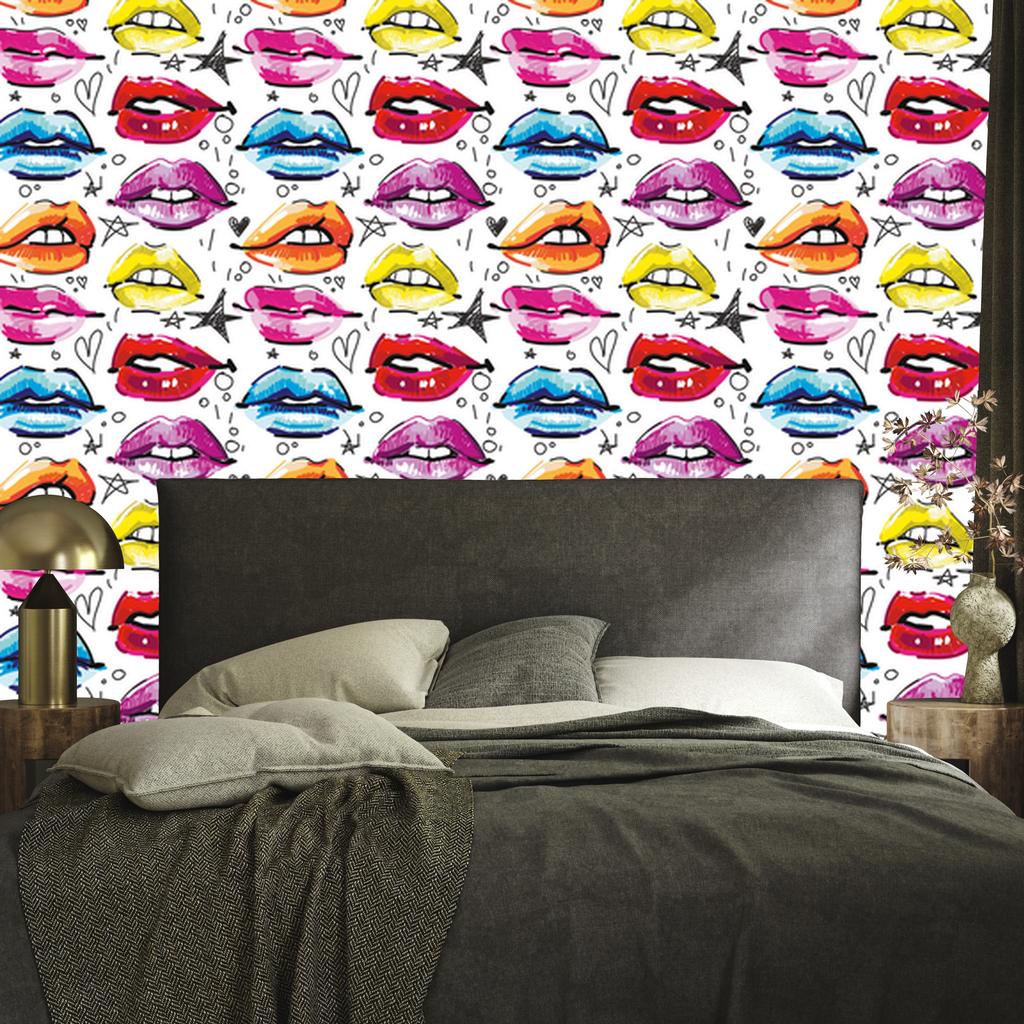 Colorful Lips Wallpaper for Living Room and Bedroom 50x1000