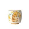 Plant Ash Happy Hanhan Cat Teacup Ceramic Household Master Cup Single Cup Tea Kung Fu Tea Set Gift Box Gift